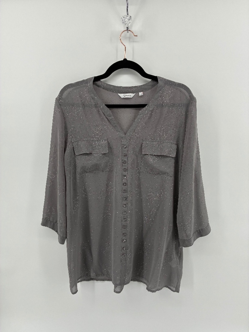 Sheer Reitman’s Top w/ Sparkle Metallic Cluster Details